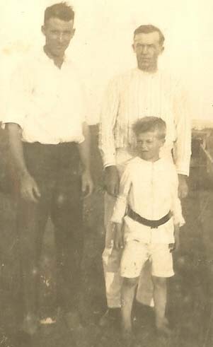 Left to Right:  Arthur Leonard (Jim) Sowers, Bun Erit Houston, and Tosco Hafford Houston 